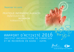 2016 RAPPORT D’ACTIVITÉ INSTITUT UNIVERSITAIRE DE FORMATION