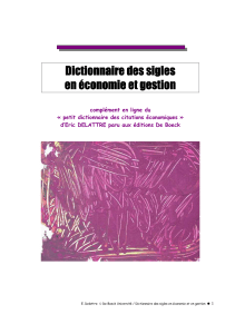 Dictionnaire des sigles en économie et gestion