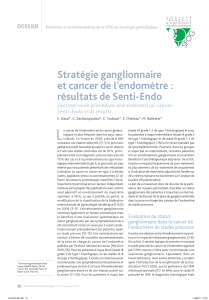 L Stratégie ganglionnaire et cancer de l’endomètre : résultats de Senti-Endo
