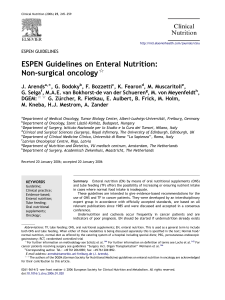 ESPEN Guidelines on Enteral Nutrition: Non-surgical oncology