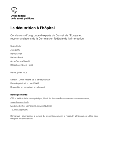 La dénutrition à l’hôpital