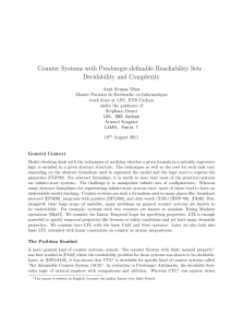Counter Systems with Presburger-definable Reachability Sets : Decidability and Complexity