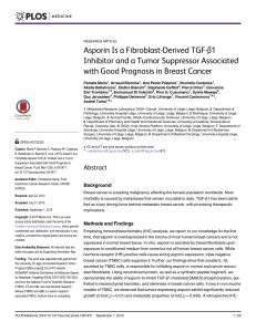 β1 Asporin Is a Fibroblast-Derived TGF- Inhibitor and a Tumor Suppressor Associated