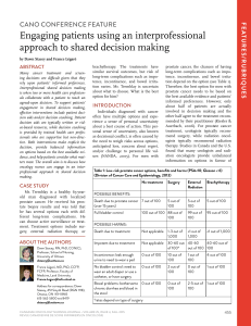 Engaging patients using an interprofessional approach to shared decision making FEA