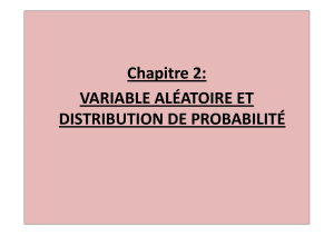 Chapitre 2: VARIABLE ALÉATOIRE ET DISTRIBUTION DE PROBABILITÉ