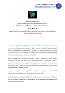 « Commerce équitable et développement durable » (FSTD 2017)