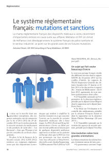 Le système réglementaire français: mutations et sanctions