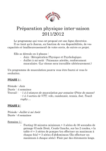 Préparation physique inter-saison 2011/2012