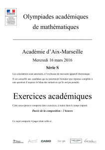 Olympiades académiques de mathématiques ____________________________ Académie d’Aix-Marseille