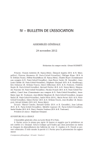 IV – BULLETIN DE L’ASSOCIATION ASSEMBLÉE GÉNÉRALE 24 novembre 2012