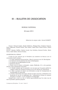III – BULLETIN DE L’ASSOCIATION BUREAU NATIONAL 26 mars 2011