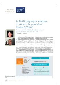 L Activité physique adaptée et cancer du pancréas : étude APACaP