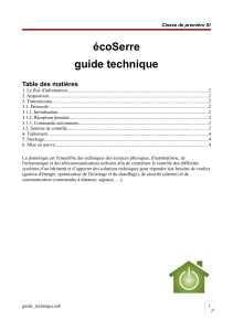 écoSerre guide technique Table des matières
