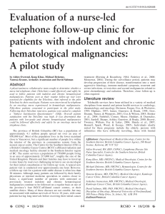 Evaluation of a nurse-led telephone follow-up clinic for hematological malignancies: