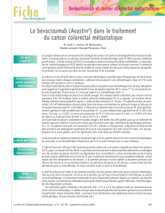 Le bevacizumab (Avastin ) dans le traitement du cancer colorectal métastatique ®