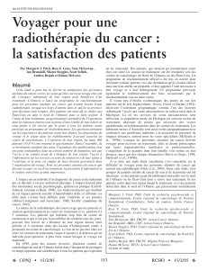 Voyager pour une radiothérapie du cancer : la satisfaction des patients