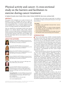 Physical activity and cancer: A cross-sectional exercise during cancer treatment