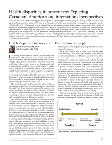 Health disparities in cancer care: Exploring Canadian, American and international perspectives