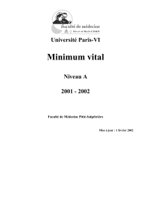 Minimum vital Université Paris-VI Niveau A 2001 - 2002