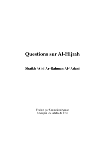 questions sur al hijrah
