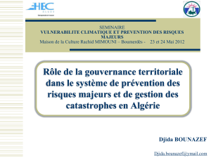 Rôle de la gouvernance territoriale dans le système de prévention des