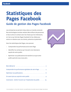 Statistiques des Pages Facebook Guide de gestion des Pages Facebook