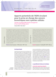 » Cellules tumorales et ADN libre circulant