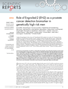 Role of Engrailed-2 (EN2) as a prostate cancer detection biomarker in