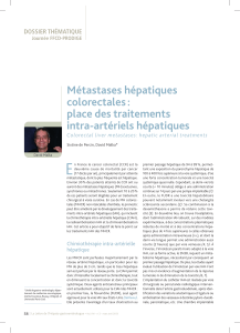 E Métastases hépatiques colorectales : place des traitements