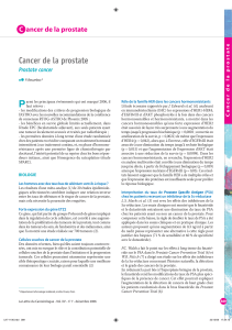 P Cancer de la prostate C ancer de la prostate