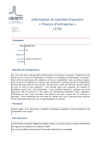 Information et marchés financiers « Finance d’entreprise » (option)