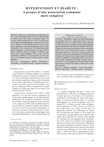 Hypertension et diabète : à propos d’une association commune mais complexe A.J. S