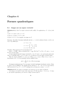Formes quadratiques Chapitre 6 6.1 Jauges sur un espace vectoriel