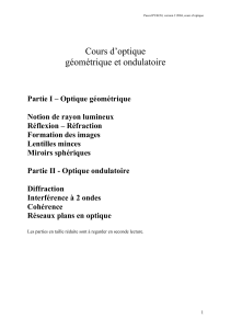 Cours d’optique géométrique et ondulatoire