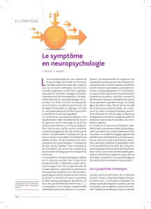 L Le symptôme en neuropsychologie LE SYMPTÔME