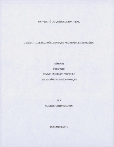 UNIVERSITÉ DU QUÉBEC À MONTRÉAL L MÉMOIRE