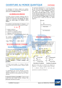 OUVERTURE AU MONDE QUANTIQUE SYNTHESE