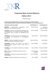 Programme Blanc Accords Bilatéraux - Edition 2013 –