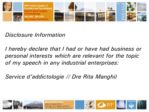 Disclosure Information personal interests which are relevant for the topic