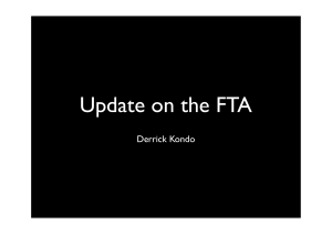 Update on the FTA Derrick Kondo