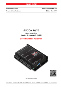 ESCON 70/10 Documentation Hardware Servo-contrôleur Numéro de commande 422969