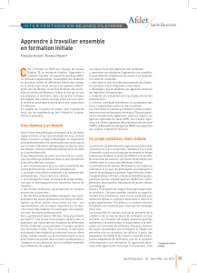 C Apprendre à travailler ensemble en formation initiale Santé Éducation