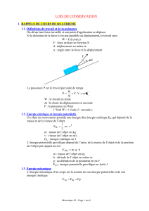 LOIS DE CONSERVATION