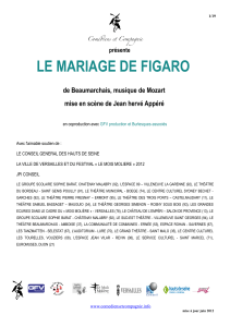 LE MARIAGE DE FIGARO de Beaumarchais, musique de Mozart présente