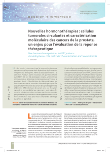 Nouvelles hormonothérapies : cellules tumorales circulantes et caractérisation