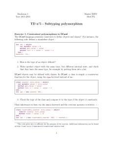 TD n°5 - Subtyping polymorphism
