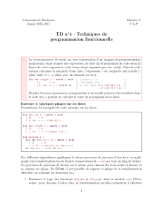TD n°4 - Techniques de programmation fonctionnelle .