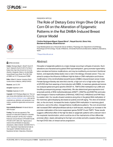 The Role of Dietary Extra Virgin Olive Oil and
