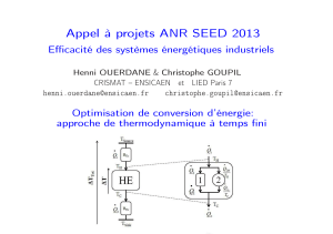 Appel à projets ANR SEED 2013 Efficacité des systèmes énergétiques industriels