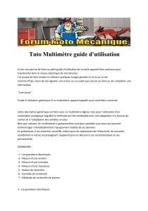 Tuto Multimètre guide d'utilisation